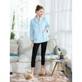 thumbnail image 4 of Loungees Women's Drop Needle Coral Fleece Shawl Collar Button Front Bed Jacket/ Short Robe, 4 of 6