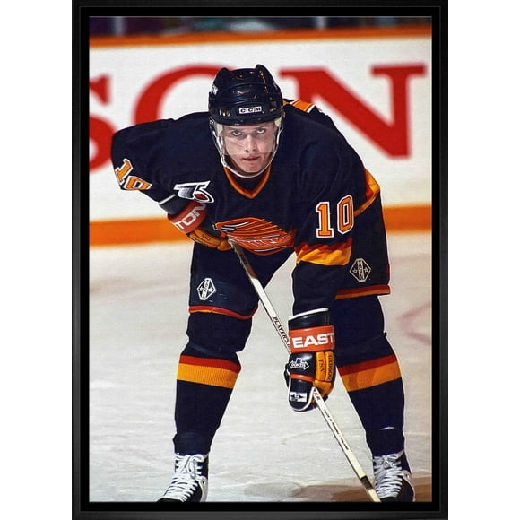 Pavel Bure 20x29 Framed Canvas Canucks Face-Off-V