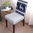 thumbnail image 3 of Chair Covers for Dining Room Set of 6,Xmas Reindeer Winter Snow Stretch Seat Protector Removable Washable Chairs Slipcovers for Kitchen Banquet Wedding Hotel,Snowflake Retro Geometric on Red, 3 of 6