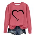 thumbnail image 4 of Qiopertar Mode Femmes T-Shirt à Manches Longues Col Rond Imprimé Chandail en Molleton Blouse Hauts Offres de la Semaine Liquidation à Moins de 5$ jusqu'à 90 % de Réduction, 4 of 4