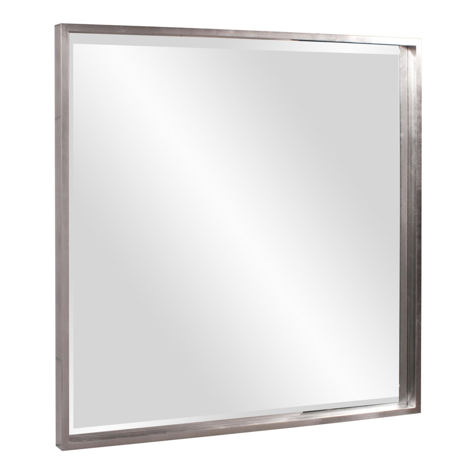 Tyler Dillon Neesa Nickel Wood Framed Wall Mirror - 40" H x 40" W