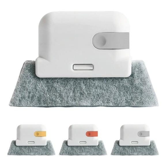 Meoldis 4-Piece Window Track & Sill Cleaning Kit, 2-in-1 Hard Bristle Brush with Scraper and Tweezers, Multi-Surface Groove Cleaner for Sliding Doors, Tiles, Vents, and Blinds