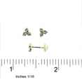 thumbnail image 2 of 18K Solid Yellow Gold Zirconia Trio Covered Screwback Earrings, 2 of 3