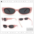 thumbnail image 2 of Womens Narrow Rectangle Subtle Cat Eye Retro Plastic Sunglasses Pink - Black, 2 of 8