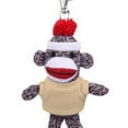 thumbnail image 2 of Made by Aliens Personalized Original Sock Monkey Keychain Stuffed Animal Plush Toy Clip for Kids and Adult Keys, Purse and Bags, 4 inches (Tan), 2 of 2