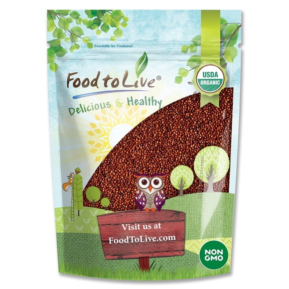 Organic Red Quinoa, 0.5 Pounds — Non-GMO, Raw, Kosher, Vegan — by Food to Live