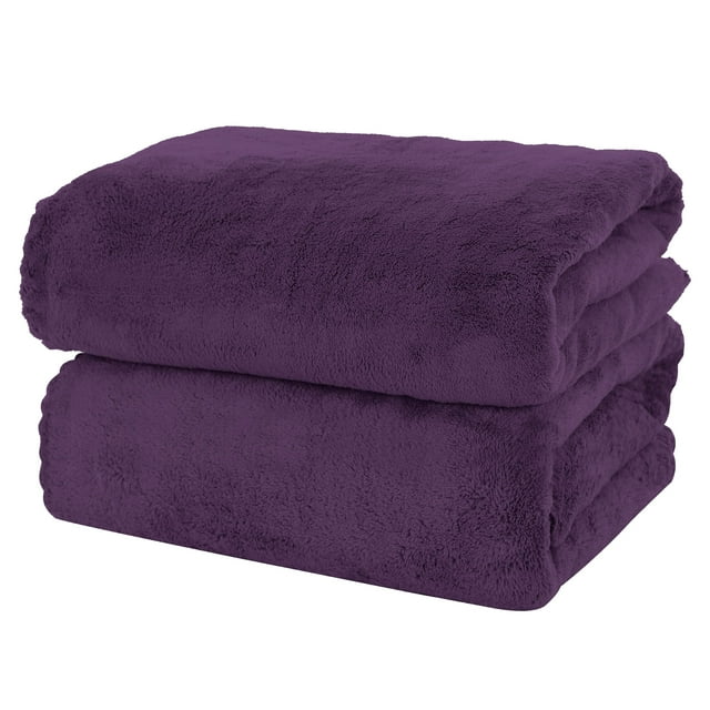 Juego de toallas de baño MOONQUEEN de microfibra de secado rápido, paquete de 2 unidades, color morado