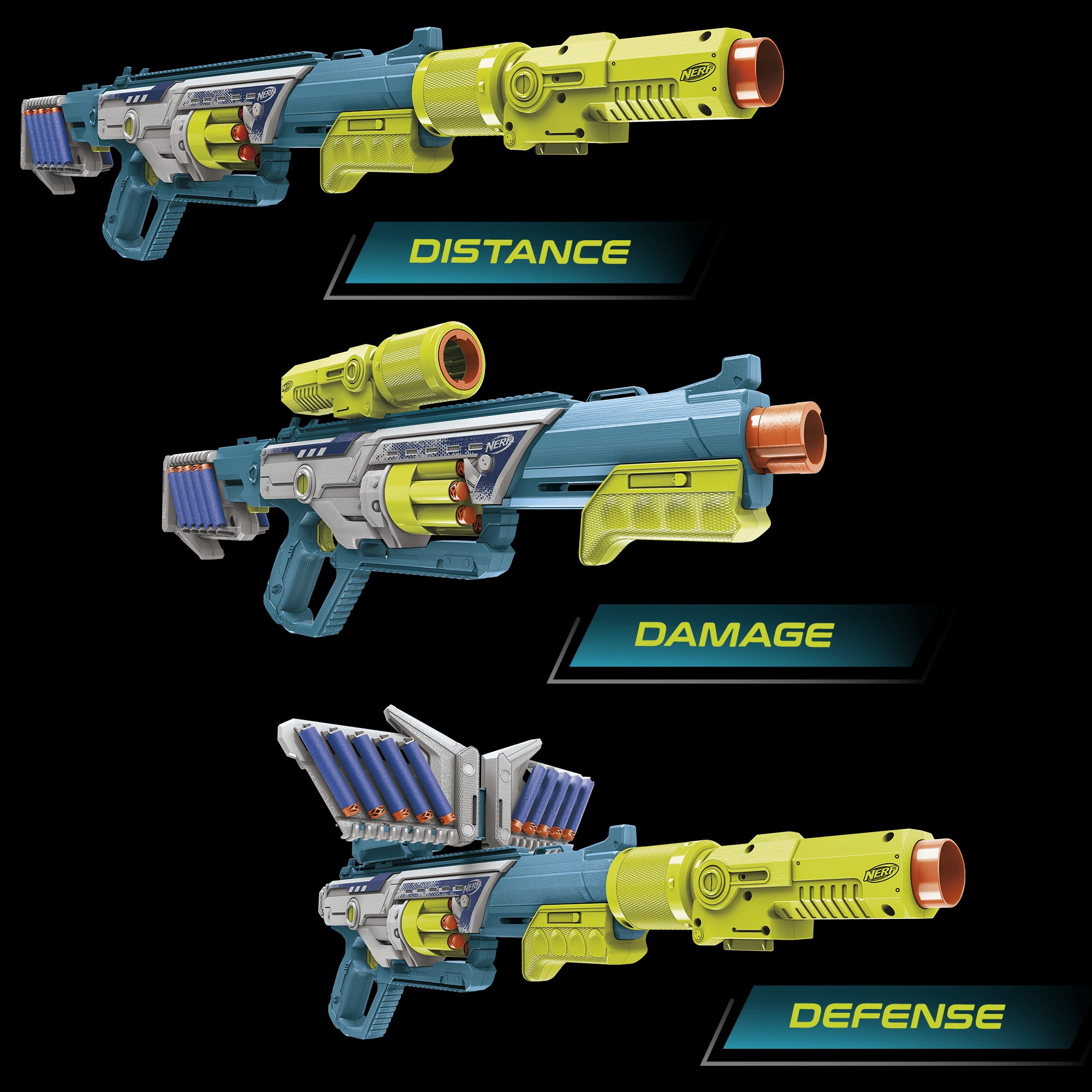 Nerf Elite Rebel Ops Deadeye Blaster, 2 Attachments, 24 Nerf Elite Foam Darts, 8 and up