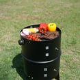 thumbnail image 3 of KingChii 3 in 1 Vertical Charcoal Smoker Grill BBQ Smoker for Outdoor, Patio Backyard Camping, Black, 3 of 11