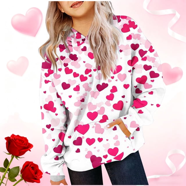 Cowsor Sweat à Capuche pour Enfants / Manches Longues Imprimé Col Rond / Tissu Extensible Doux / Tenue Décontractée Chaude pour École Quotidienne / Garçons Filles 2-14 Ans