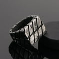 thumbnail image 2 of PAMTIER Men's Stainless Steel Retro Personality Punk Cool 14MM Twist Chain Stripe Pattern Biker Ring Hip Hop Statement Band Ancient Silver Size 13, 2 of 4