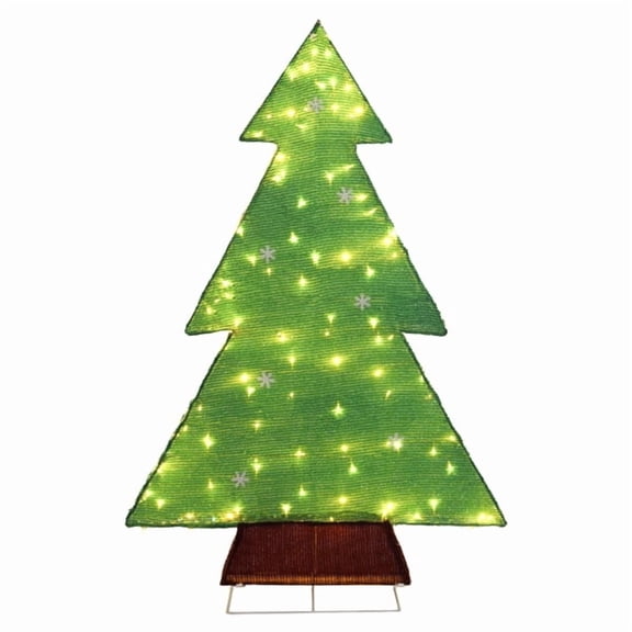 Alvantor 4 ft Lighted Christmas Tree with 110 Warm White LED Lights, Indoor and Outdoor Christmas Decorations