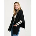 thumbnail image 2 of Aran Woollen Mills Women's Wool Wrap with Pockets, Black, One Size, 2 of 5