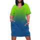 thumbnail image 1 of Vestido holgado de verano para mujer ropa de color verde vivo a azul clásico con bolsillos, 1 of 6