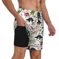 thumbnail image 3 of Picia Dinosaur pattern Mens Swim Trunks with Compression Liner Stretch Beach Shorts Quick Dry with Zipper Pockets No-Chafing Board Shorts-X-Large, 3 of 9