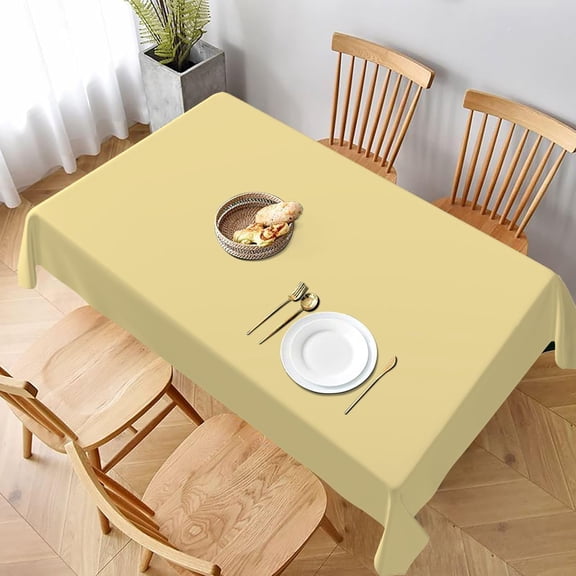 Rectangle Table Cloths, Pale Yellow Oblong Tablecloth Washable Table Cover for Kitchen Dinning Party Tabletop Modern Decoration 60 x 102inch