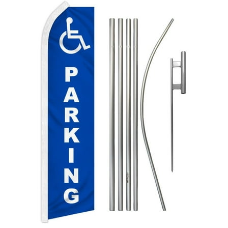 Handicapped Parking Super Flag & Pole Kit