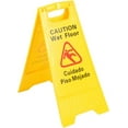 thumbnail image 3 of TrueCraftware- 24" x 12" Caution Wet Floor Sign Yellow Color- Double-Sided Safety Warning Signs for Commercial Use A Frame 24 Inches Height Bilingual Warning Sign, 3 of 5
