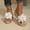 White, variant on Women's Wedge Slide Sandals Casual Floral Decor Thick Sole Platform Wedge Heel Open Toe Summer Beach Slide Sandals for Women