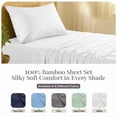 thumbnail image 4 of Lux Decor 100% Organic Viscose from Bamboo Sheets Set Twin - 3 Piece Ultra-Soft Luxury Cooling Bed Sheets, 16" Deep Pocket, Breathable & Hypoallergenic - White, 4 of 10