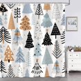 thumbnail image 2 of Christmas Shower Curtain, Blue Merry Christmas Tree Bathroom Curtains Accessory, Winter Xmas Holiday Waterproof Fabric Shower Curtains Set for Bathroom Decor Set 72x72 Inch, 2 of 6