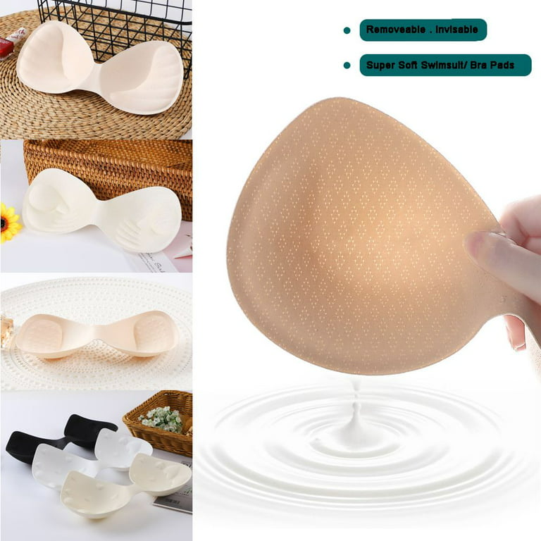 Women Breast Enhancer Removeable Intimates Accessories Swimsuit Sponge Foam  Thick Bra Pads Bikini Insert Pads Push Up NUDE TYPE 3 