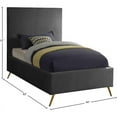 thumbnail image 4 of Meridian Furniture Jasmine Contemporary Velvet Twin Bed in Gray, 4 of 4