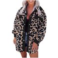 thumbnail image 4 of Usmixi 2023 Fleece Jacket for Women Winter Sherpa Coat for Women Sexy Leopard Print Patchwork Button Shacket Jacket Winter Lightweight Soft Fluffy Plush Outerwear with Pocket Weekly, 4 of 4