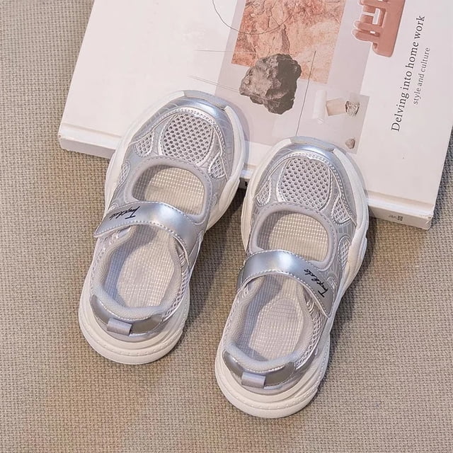 Verano 2025, sandalias deportivas transpirables para niños, zapatos informales con Velcro de fondo suave, calzado para niñas, goma ligera y cómoda