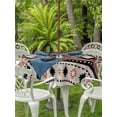 thumbnail image 3 of Outdoor Tablecloths with Umbrella Hole & Zipper, Khaki Boho Round Tablecloths 60 Inch, Vintage Ethnic Tribe Retro Abstract Art Waterproof Table Cloth, Patio/Pool/Picnic Table Covers, 3 of 8
