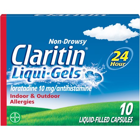 Claritin 24 Hour Non-Drowsy Allergy Relief Liqui-Gels, 10 mg, 10