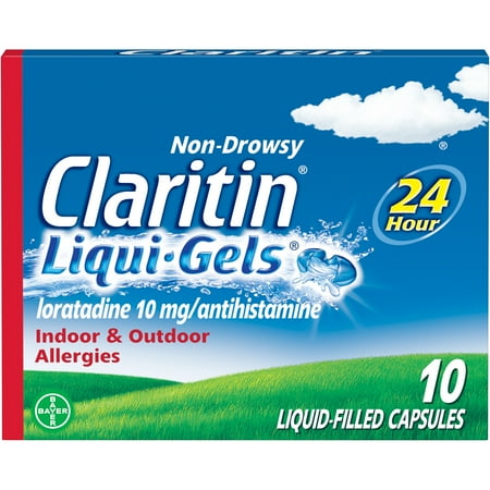Claritin 24 Hour Non-Drowsy Allergy Relief Liqui-Gels, 10 mg, 10 (Best Non Drowsy Allergy Medicine For Runny Nose)