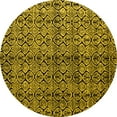 thumbnail image 1 of Ahgly Company Indoor Round Abstract Yellow Modern Area Rugs, 5' Round, 1 of 4