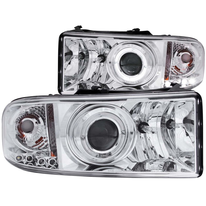 Anzo USA 111195 Chrome Halo Projector Headlight with Clear Lens and Amber Reflector for Dodge RAM