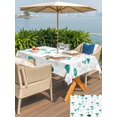 thumbnail image 4 of Outdoor Tablecloth with Umbrella Hole and Zipper, Teal Mushroom Rectangle Table Cloth 54x80 Inch Waterproof Tablecloth, Vintage Botanical Autumn Farmhouse Picnic Table Cover for Patio Camping, 4 of 7