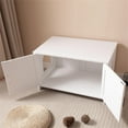 thumbnail image 7 of Demi Bonn 31" Wooden Cat Litter Box Cover Enclosure, Hidden Cat House Washroom, Spacious Storage, Fit Most of Litter Box, White, 7 of 7