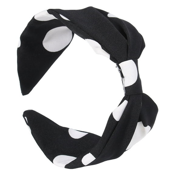 LABSERRON 1Set Knot Headband White Dot Black Plastic Hair Holding Styling For Women Girls Daily Wear