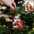 thumbnail image 2 of Viflosae Red and White Ornaments for Christmas Tree Christmas Flat 2D Letter Ornament for Tree and Car Hanging for Kids, Family, and Family Names, 2 of 3