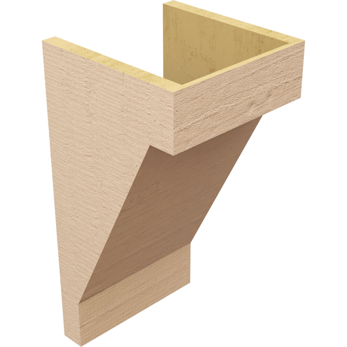 11"W x 11"D x 22"H Wide Burlington Rough Cedar Woodgrain TimberThane Corbel, Primed Tan