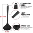 thumbnail image 2 of Uxcell Silicone Soup Spoon Ladle Kitchen Serving Utensil for Cooking Baking 11.6" Long Black, 2 of 7