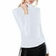 thumbnail image 2 of Top de manga larga de malla transparente con cuello alto falso para mujer - Elástico, blusa para combinar, informal/elegante, 2 of 6
