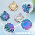 thumbnail image 5 of 12 Sets 3 Colors DIY Blank Sun Pendant Making Kit 304 Stainless Steel Pendant Cabochon Settings Flat Round Blank Bezel Tray Charms with Glass Cabochons for Jewelry Making 8mm, 5 of 7