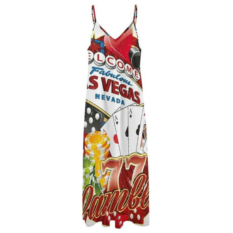 Las Vegas Casino Gambler Sleeveless Dress evening dresses ladies birthday  dresses for women Women dresses summer - Walmart.com