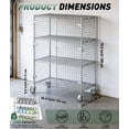 thumbnail image 3 of Vakiorn Commercial Wire Storage Cage 24x48x70 inch Chrome Mobile Lockable Doors Wheels Heavy Duty Shelving for Warehouse Grocery Kitchen Office School Restaurant, 3 of 9