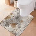 thumbnail image 3 of U-Shaped Toilet Mat Plush Bathroom Rug Mat Non Slip Bathroom Mats Brown Paint Splatters Pattern, 3 of 5