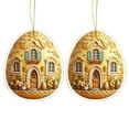 thumbnail image 2 of EWASWON Set of 2 Easter Egg Ornaments, Red Floral Cottage Hanging Decor for Home, Cabinet Knob, Easter Party Decoration, Spring Plastic Ornaments, 2 of 6