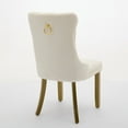thumbnail image 5 of Mid-Century Modern Chairs with Lion Head Pull Ring,High-end Tufted Solid Wood Contemporary Velvet Upholstered Dining Chair with Golden Wooden Legs Nailhead Trim 2-Pcs Set,Beige,SW1201BG, 5 of 20