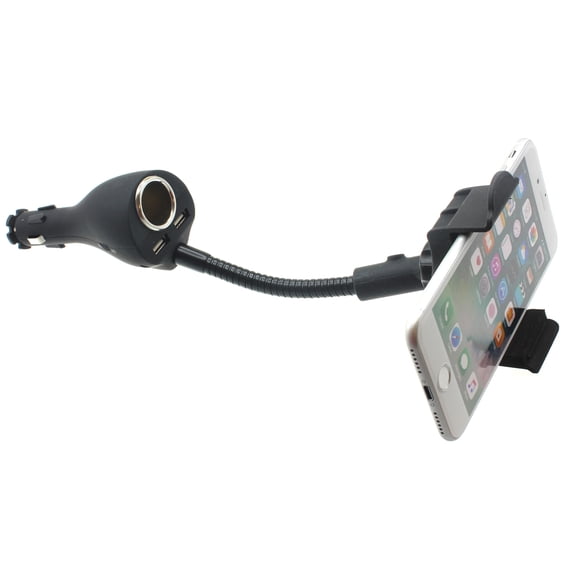 Charger Car Mount for TCL 20S, 20 SE, 10 5G UW, Pro 5G Phones - Holder DC Socket USB 2-Port Cradle Rotating