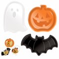 thumbnail image 2 of Halloween Party Serving Trays, Plastic Pumpkin Ghost Bat Tray Set,Platters, 2 of 4