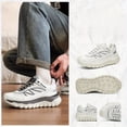 thumbnail image 2 of Men'S Chunky Platform Sneakers - Slip-On/Lace-Up Closure, Cushioned PVC Sole, All-Season Outdoor Hiking & Casual Shoes in White/Gray/Black colorway - for Everyday, Gym, Travel - Breathable Fabric, 2 of 5